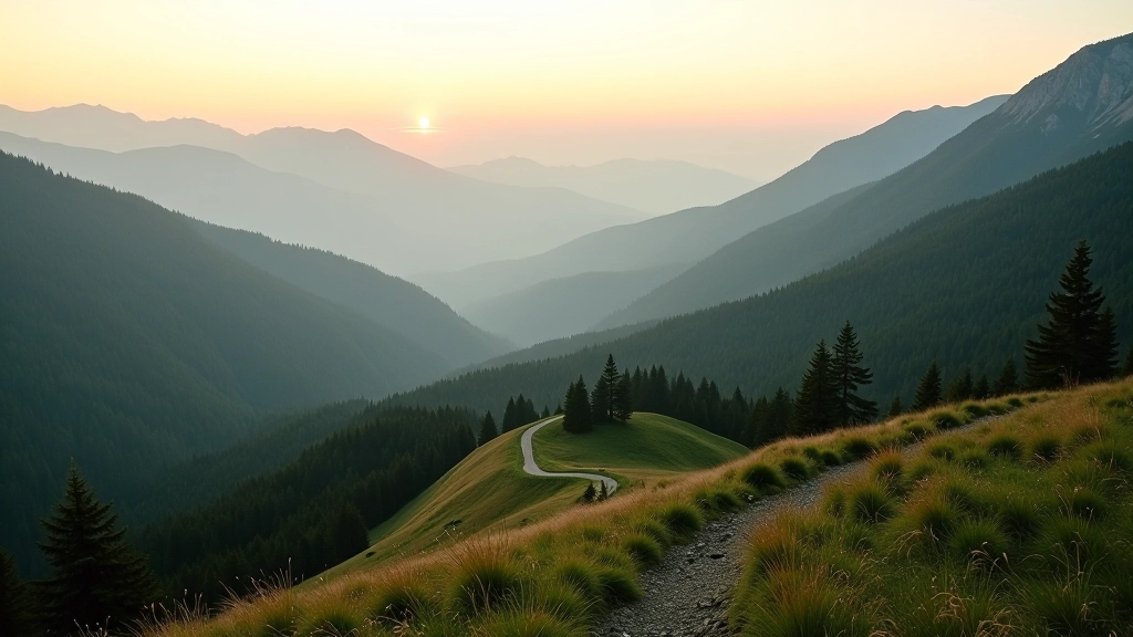 Beskydy mountain landscape with hiking trails